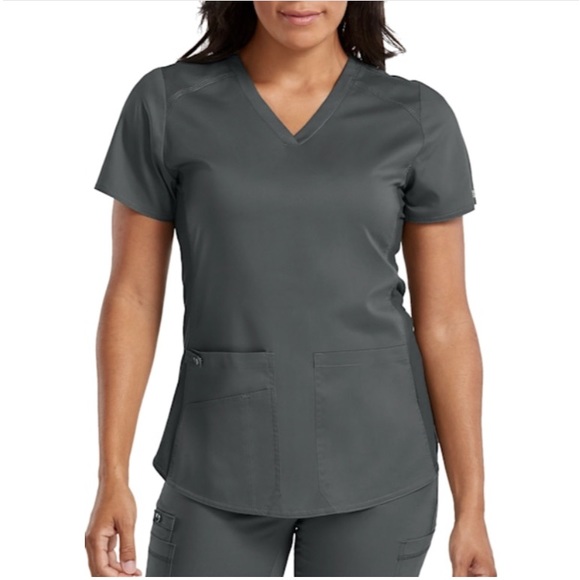 Med Couture Touch Scrub Top in Pewter (size M) - Picture 7 of 7